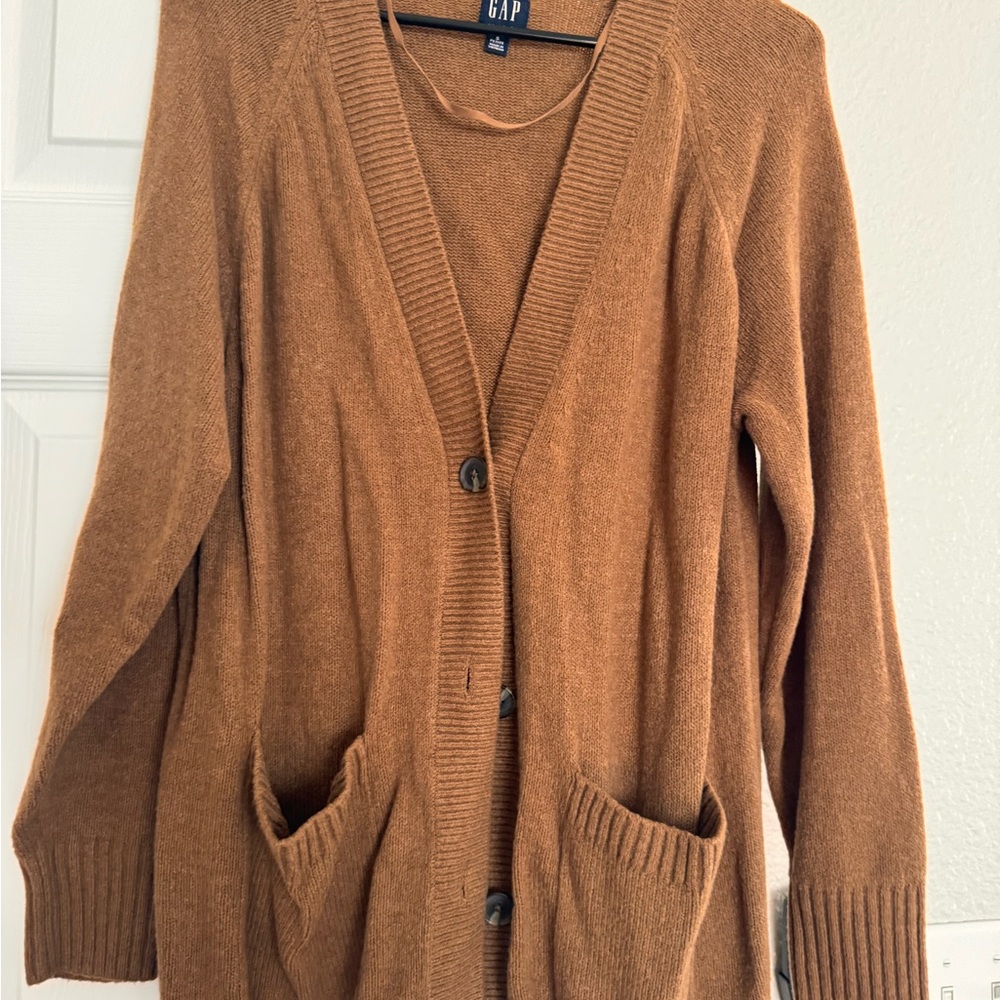 GAP Brown Cardigan Sweater V-Neck Knit